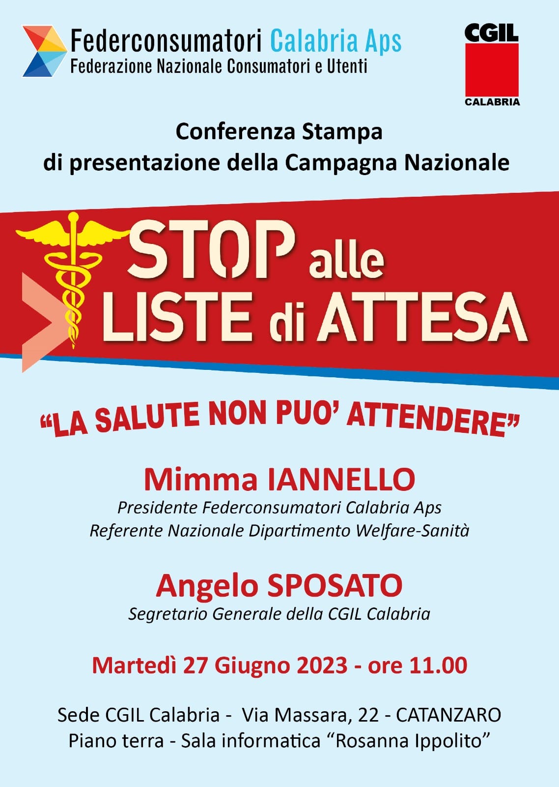 AL VIA LA CAMPAGNA NAZIONALE STOPO LISTE DI ATTESA