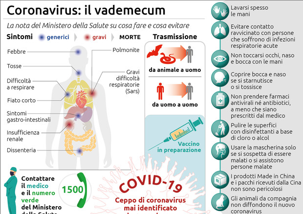 CORONAVIRUS: IL VADEMECUM  DEL MINISTERO